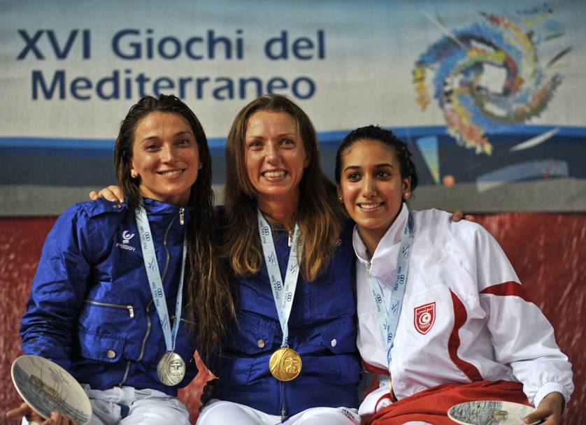 Giochi del mediterraneo 2009, Margherita  medaglia d&#39;argento, seconda solo a Valentina Vezzali (Afp)